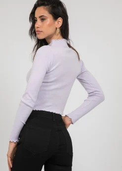 Pulls L Cardigans^Outfitbook Pull à ourlet volanté lavande