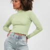 Pulls L Cardigans^Outfitbook Pull à ourlet volanté vert