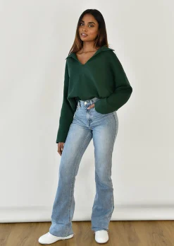 Pulls L Cardigans^Outfitbook Pull avec col à revers GREEN