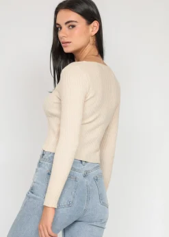 Pulls L Cardigans^Outfitbook Pull à découpe BEIGE