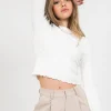 Pulls L Cardigans^Outfitbook Pull avec ourlet à volant blanc