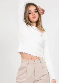 Pulls L Cardigans^Outfitbook Pull avec ourlet à volant blanc