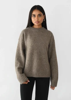 Pulls L Cardigans^Outfitbook Pull col ras-du-cou TAUPE