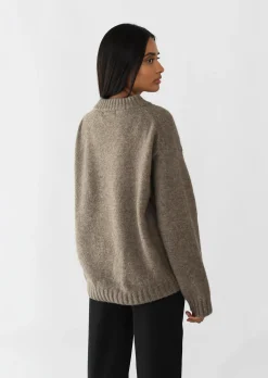 Pulls L Cardigans^Outfitbook Pull col ras-du-cou TAUPE