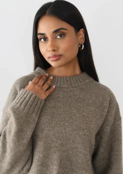 Pulls L Cardigans^Outfitbook Pull col ras-du-cou TAUPE