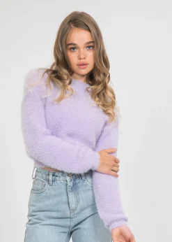 Pulls L Cardigans^Outfitbook Pull col rond duveteux LILAS