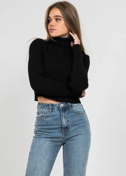 Pulls L Cardigans^Outfitbook Pull col roulé côtelé NOIR