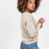 Pulls L Cardigans^Outfitbook Pull col V en maille taupe