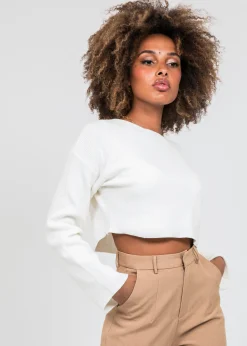 Pulls L Cardigans^Outfitbook Pull court oversize BLANC