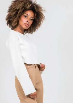 Pulls L Cardigans^Outfitbook Pull court oversize BLANC