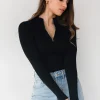 Pulls L Cardigans^Outfitbook Pull côtelé avec col zippé noir