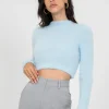 Pulls L Cardigans^Outfitbook Pull duveteux col montant BLEU