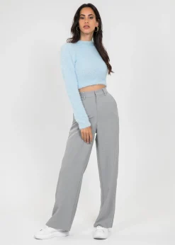 Pulls L Cardigans^Outfitbook Pull duveteux col montant BLEU
