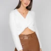 Pulls L Cardigans^Outfitbook Pull duveteux drapé BLANC