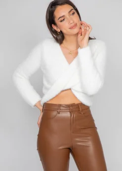 Pulls L Cardigans^Outfitbook Pull duveteux drapé BLANC