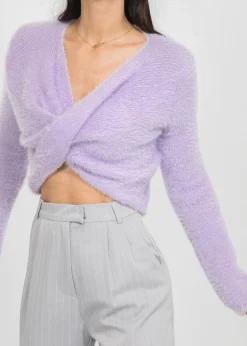Pulls L Cardigans^Outfitbook Pull duveteux drapé LILAS