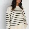 Pulls L Cardigans^Outfitbook Pull en maille à rayures ECRU