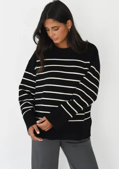 Pulls L Cardigans^Outfitbook Pull en maille à rayures NOIR