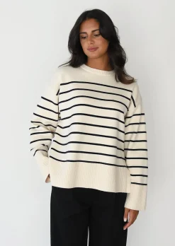 Pulls L Cardigans^Outfitbook Pull en maille à rayures ECRU
