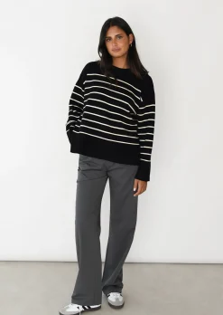 Pulls L Cardigans^Outfitbook Pull en maille à rayures NOIR