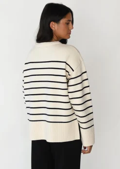 Pulls L Cardigans^Outfitbook Pull en maille à rayures ECRU
