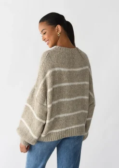 Pulls L Cardigans^Outfitbook Pull en maille à rayures laine BEIGE