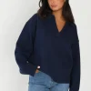 Pulls L Cardigans^Outfitbook Pull en maille avec col à revers BLEU