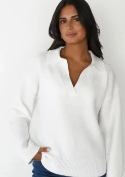 Pulls L Cardigans^Outfitbook Pull en maille avec col à revers blanc