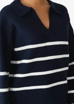 Pulls L Cardigans^Outfitbook Pull en maille avec col à revers Bleu
