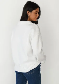 Pulls L Cardigans^Outfitbook Pull en maille avec col à revers blanc