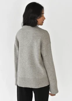 Pulls L Cardigans^Outfitbook Pull en maille avec col à revers GREIGE