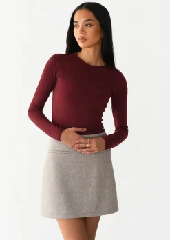 Pulls L Cardigans | Hauts^Outfitbook Pull en maille col rond BORDEAUX