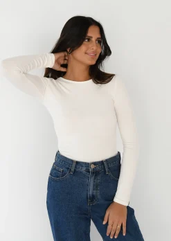 Pulls L Cardigans^Outfitbook Pull en maille col rond CREME