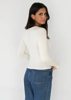 Pulls L Cardigans^Outfitbook Pull en maille col rond CREME