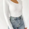 Pulls L Cardigans^Outfitbook Pull en maille côtelé avec découpe BLANC