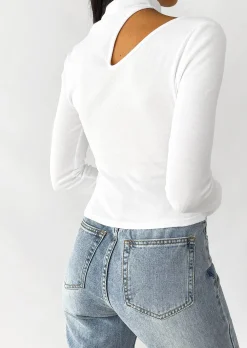 Pulls L Cardigans^Outfitbook Pull en maille côtelé avec découpe BLANC