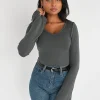 Pulls L Cardigans^Outfitbook Pull en maille fine col V GRIS