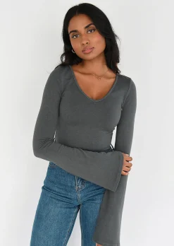 Pulls L Cardigans^Outfitbook Pull en maille fine col V GRIS
