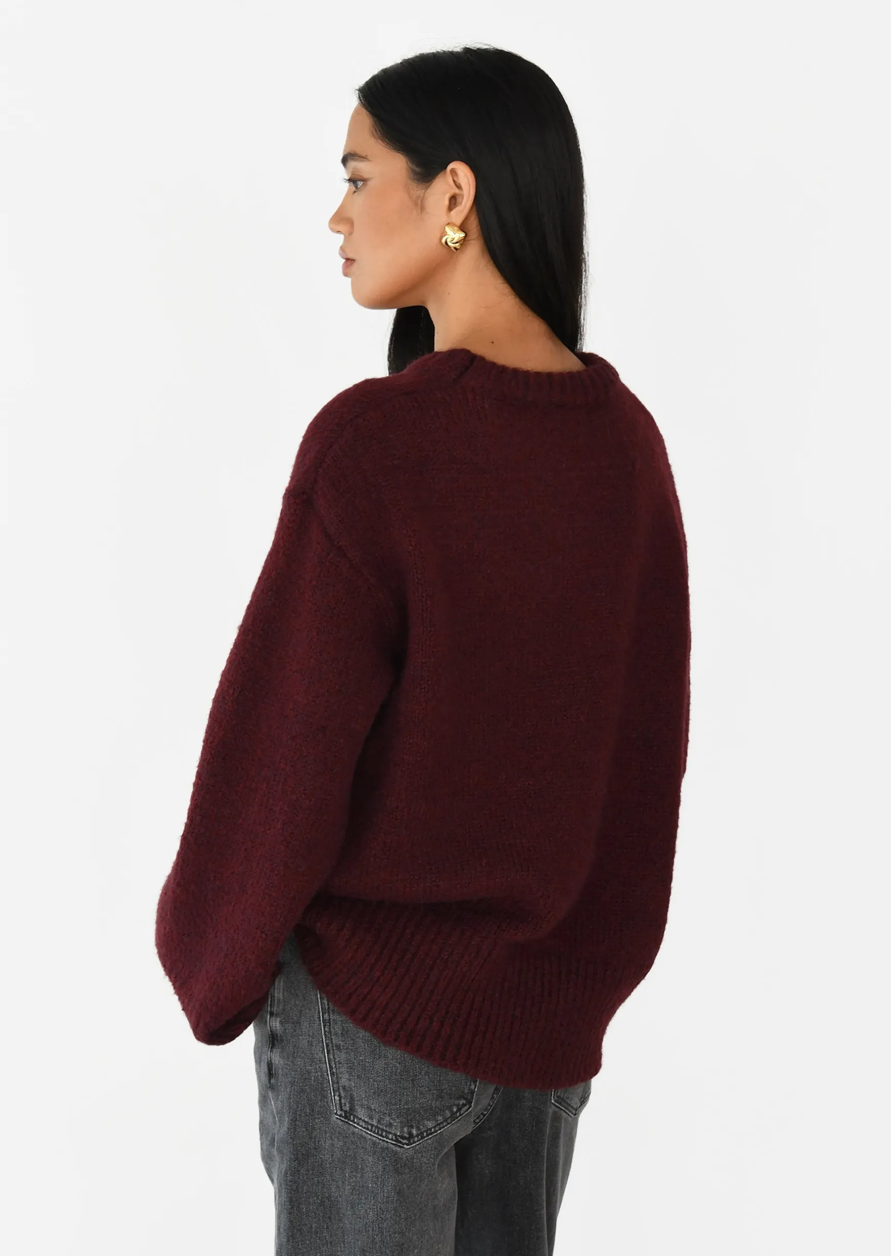 Pulls L Cardigans^Outfitbook Pull en maille oversize bordeaux