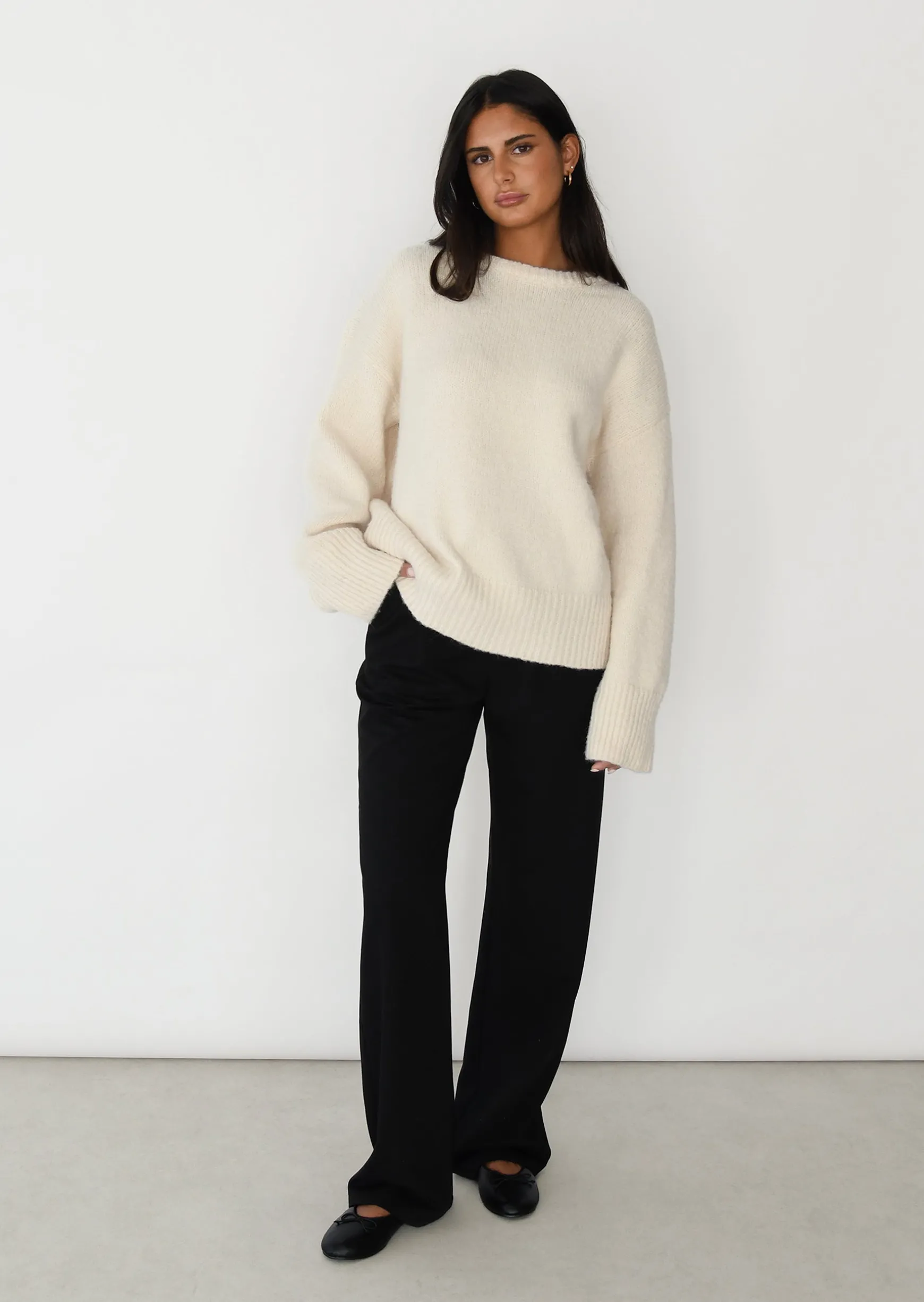 Pulls L Cardigans^Outfitbook Pull en maille oversize beige