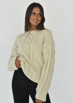 Pulls L Cardigans^Outfitbook Pull en maille épaisse torsadée BEIGE