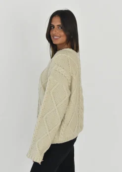 Pulls L Cardigans^Outfitbook Pull en maille épaisse torsadée BEIGE