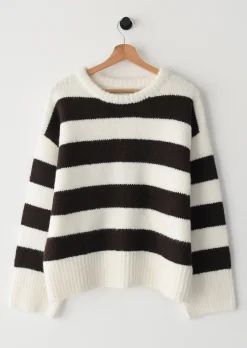 Pulls L Cardigans^Outfitbook Pull en maille rayures BLANC