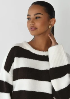 Pulls L Cardigans^Outfitbook Pull en maille rayures BLANC