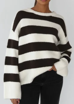 Pulls L Cardigans^Outfitbook Pull en maille rayures BLANC