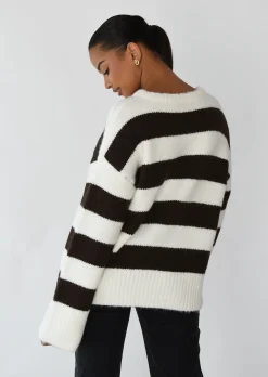 Pulls L Cardigans^Outfitbook Pull en maille rayures BLANC