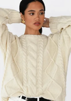 Pulls L Cardigans^Outfitbook Pull en maille torsadée BEIGE