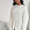 Pulls L Cardigans^Outfitbook Pull en maille torsadée BLANC