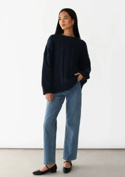 Pulls L Cardigans^Outfitbook Pull en maille torsadée BLEU