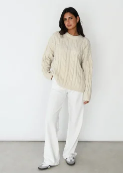 Pulls L Cardigans^Outfitbook Pull en maille torsadée BEIGE